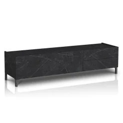 Mobile Porta Tv Rivestito in Melaminico Finitura Marmo Made in Italy - Zinco