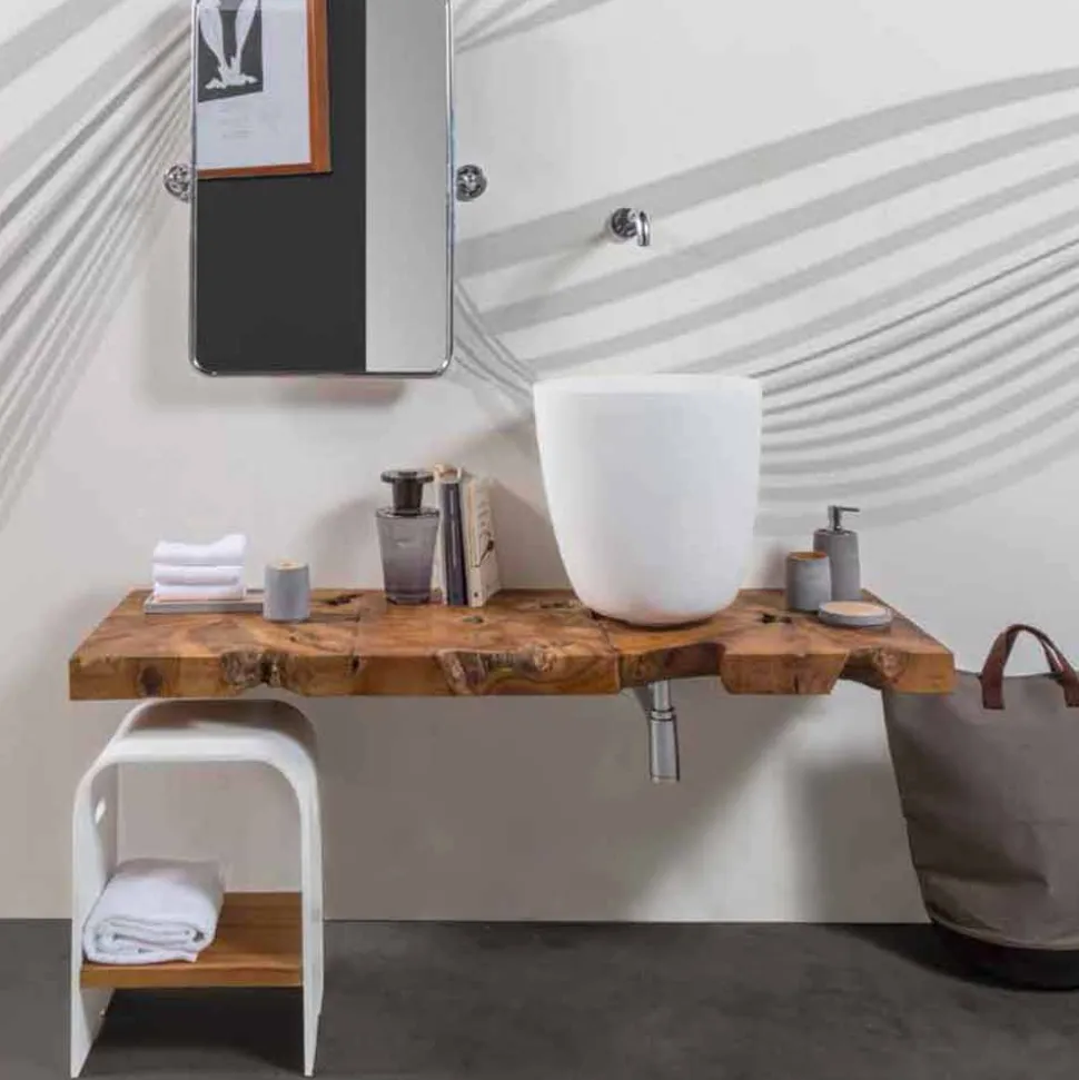 Mobile Top Bagno a Sospensione in Legno Teak Massello - Forest