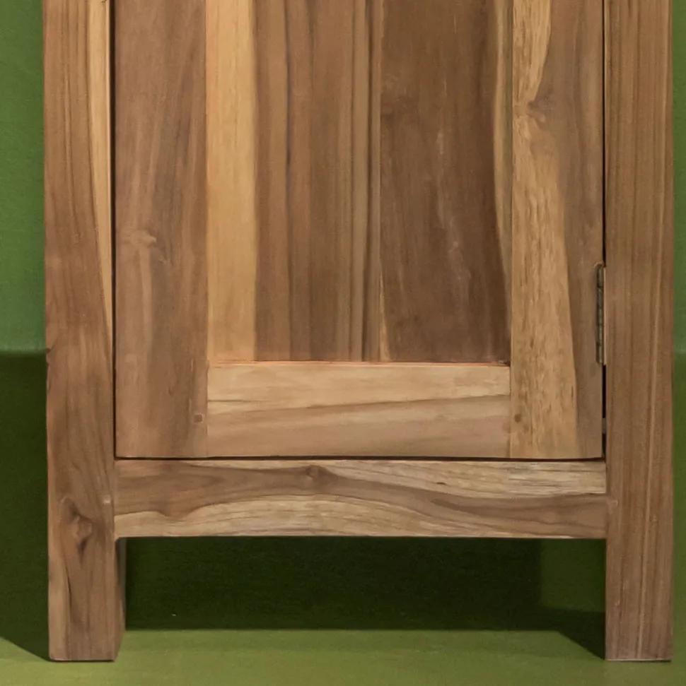 Mobiletto Bagno in Legno Teak Massello con 2 Ante e 2 Cassetti - Posillipo