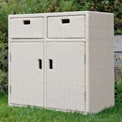 Mobiletto da Giardino in Polyrattan Intrecciato a Mano – Zoltan