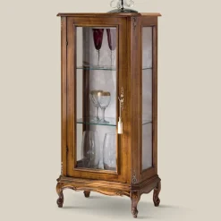 Mobile Vetrina da Soggiorno in Legno Noce Bassano Made in Italy - Ronald