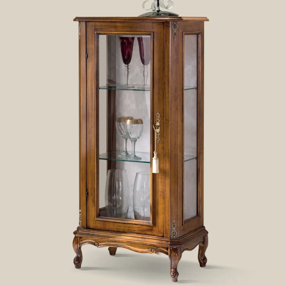 Mobile Vetrina da Soggiorno in Legno Noce Bassano Made in Italy - Ronald