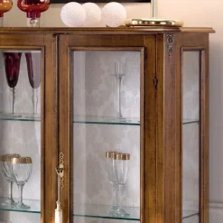 Mobile Vetrina da Soggiorno in Legno Noce Bassano Made in Italy - Ronald