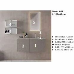 Mobili d’Arredo Sospesi di Design, Composizione Moderna da Bagno - Callisi9