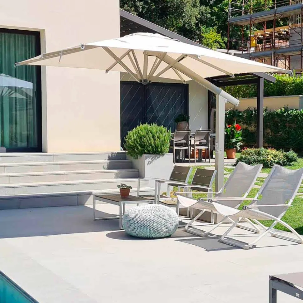 Ombrellone da Giardino 300x300 cm Professionale in Alluminio Quadrato - Lapillo