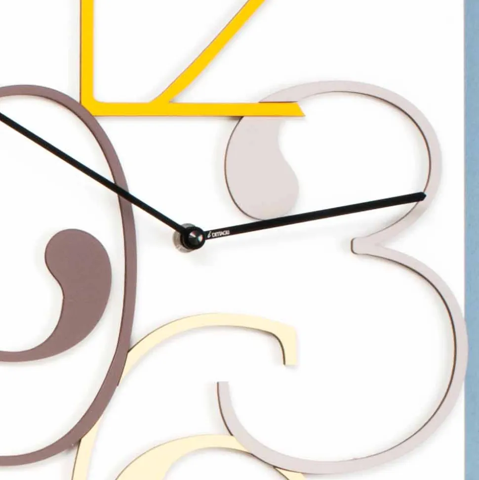 Orologio a Muro Legno Colorato e Bianco Design Rettangolare Moderno - Matematica