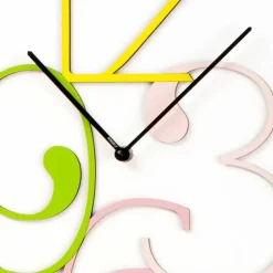 Orologio a Muro Legno Colorato e Bianco Design Rettangolare Moderno - Matematica