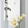 Orologio a Muro Moderno Rettangolare in Legno Bianco Decorato di Design - Croco