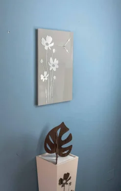 Orologio a Parete Design Marrone in Legno e Plexiglass Rettangolare - Silene