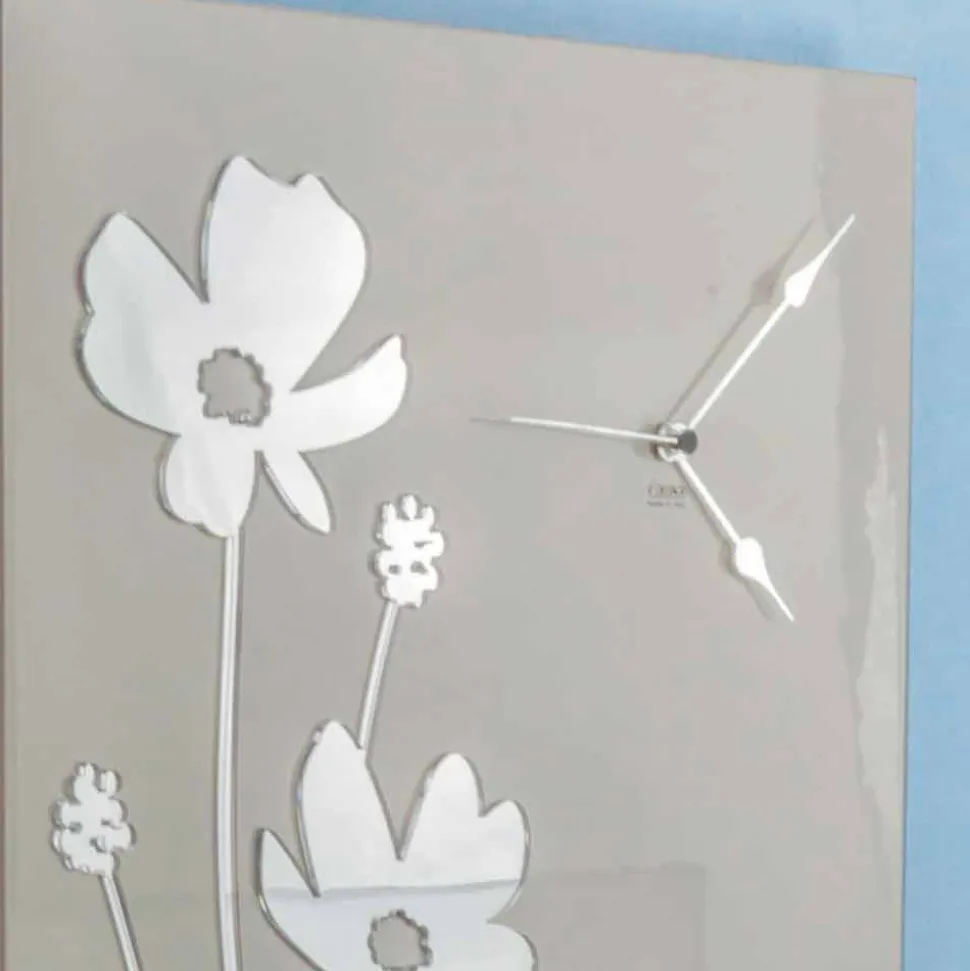 Orologio a Parete Design Marrone in Legno e Plexiglass Rettangolare - Silene