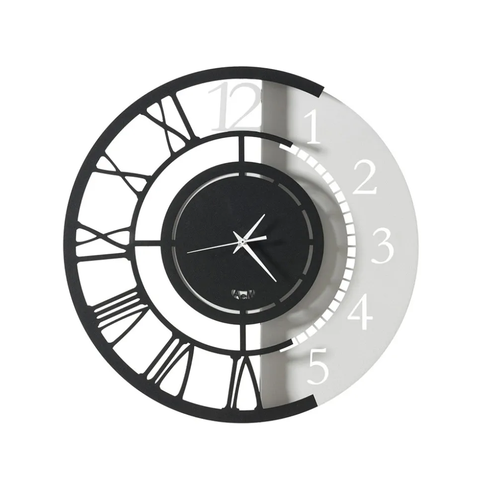 Orologio a Parete in Ferro Design Tondo Moderno Doppia Numerazione - Kassio