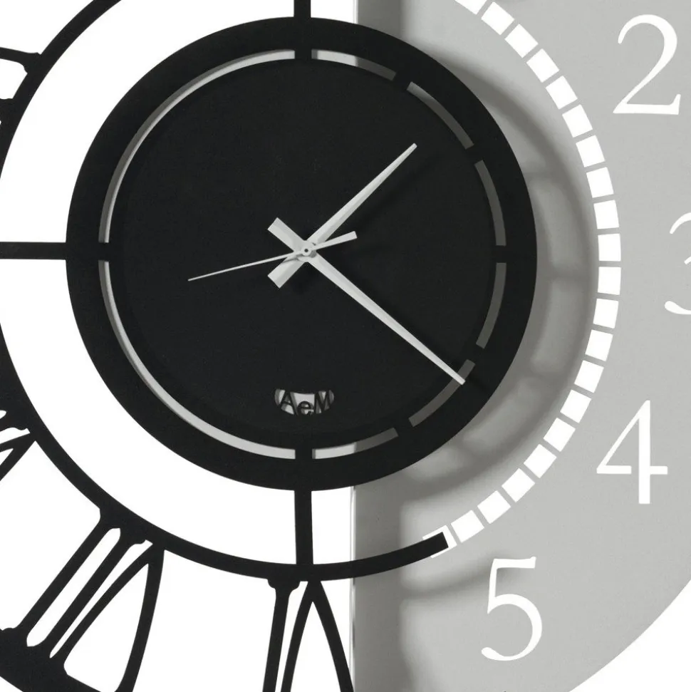 Orologio a Parete in Ferro Design Tondo Moderno Doppia Numerazione - Kassio
