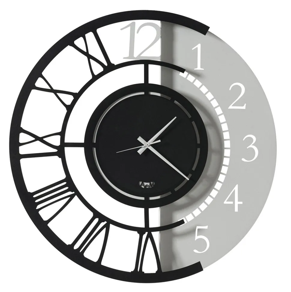 Orologio a Parete in Ferro Design Tondo Moderno Doppia Numerazione - Kassio