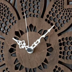Orologio a Parete in Legno Chiaro o Scuro dal Design Moderno a Fiore - Aquilegia