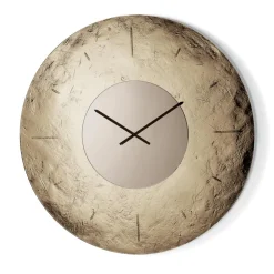 Orologio a Parete in Vetro Fuso Martellato Retroargentato Made in Italy - Cinzia