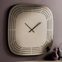 Orologio a Parete in Vetro Spechiato con Incisioni Laser Made in Italy - Cesira