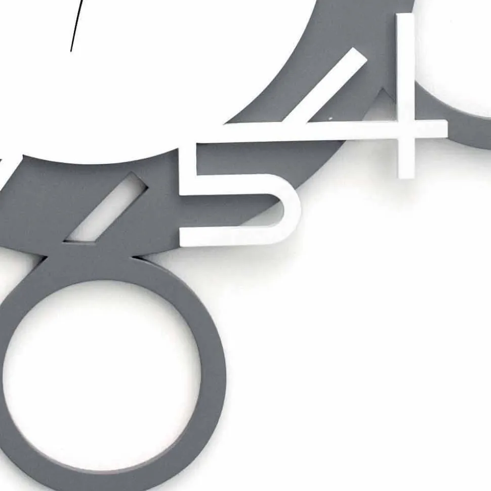 Orologio da Muro Grande e Moderno di Design in Legno Bianco e Grigio - Cifro