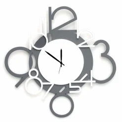 Orologio da Muro Grande e Moderno di Design in Legno Bianco e Grigio - Cifro