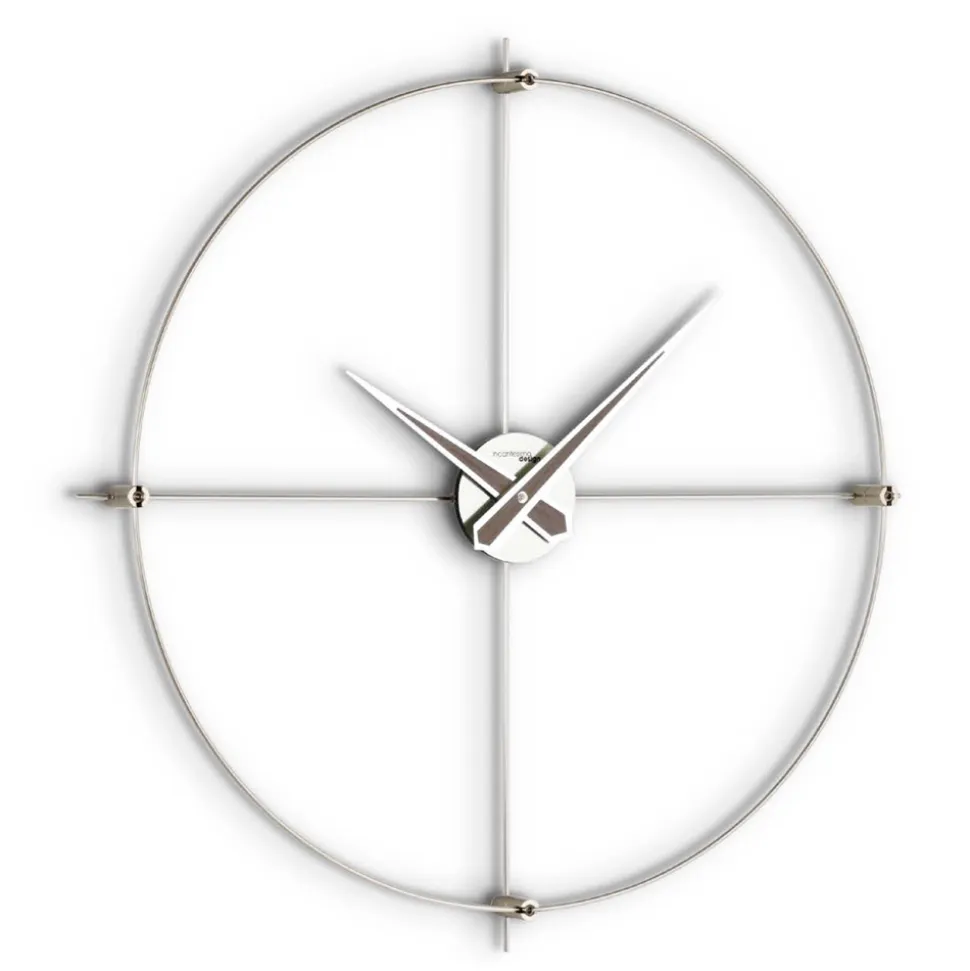 Orologio da Muro in Acciaio Satinato con Dettagli Cromatici Made in Italy - Lucky