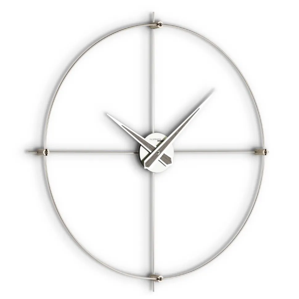Orologio da Muro in Acciaio Satinato con Dettagli Cromatici Made in Italy - Lucky