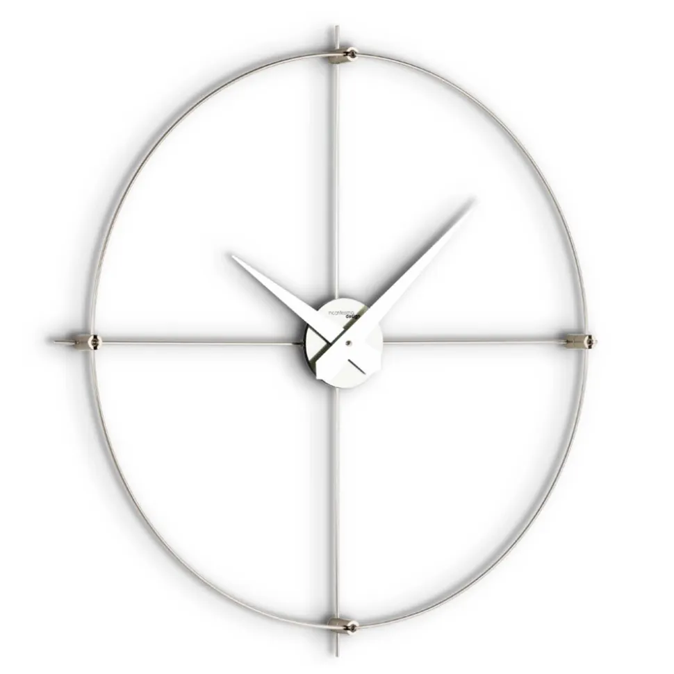 Orologio da Muro in Acciaio Satinato con Dettagli Cromatici Made in Italy - Lucky
