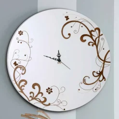 Orologio da Muro Moderno e Rotondo in Legno con Decori di Design - Season