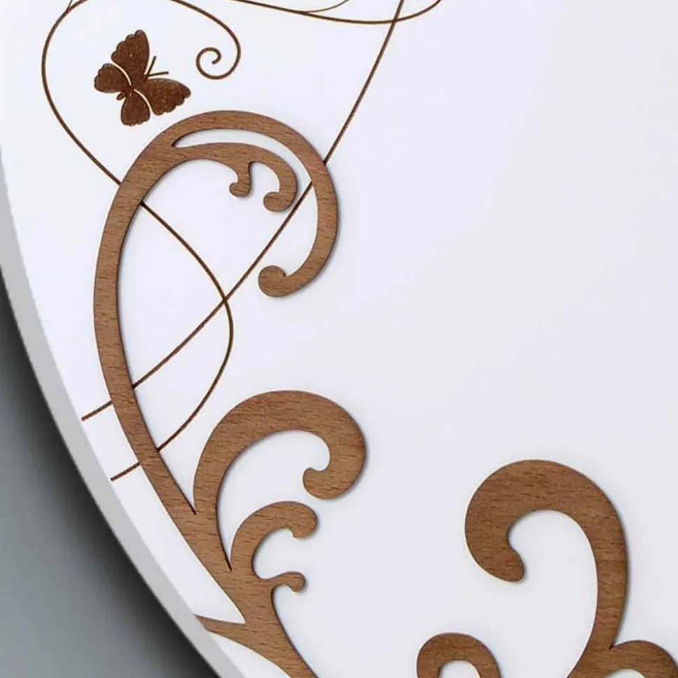 Orologio da Muro Moderno e Rotondo in Legno con Decori di Design - Season