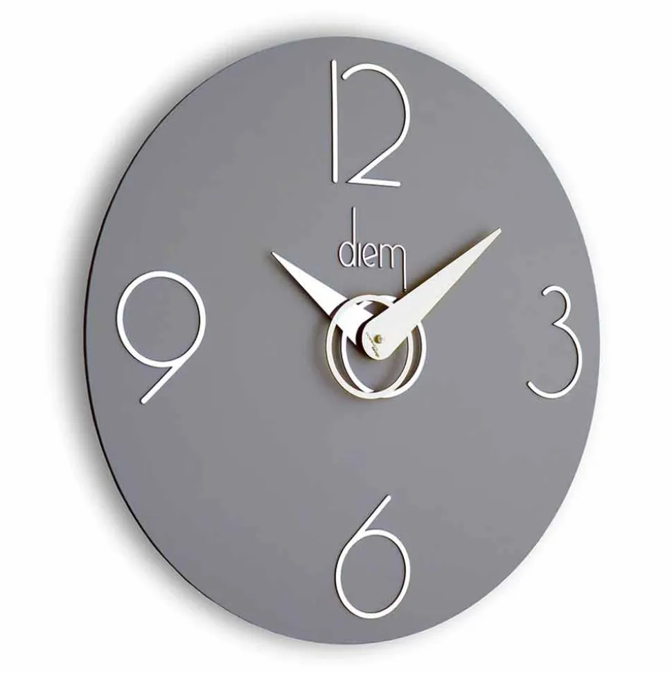 Orologio da muro moderno modello X3, disponibile in bianco, grigio o nero