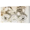 Orologio da muro raffigurante una vecchia mappa con 3 fusi Drew