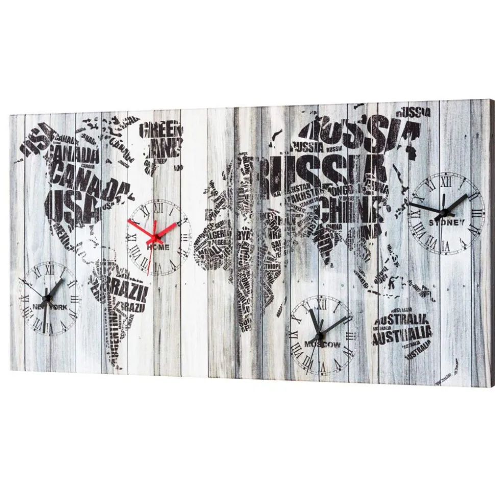 Orologio da muro stile vintage-industriale raffigurante il globo Corey
