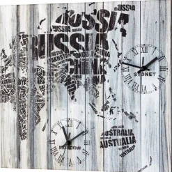 Orologio da muro stile vintage-industriale raffigurante il globo Corey