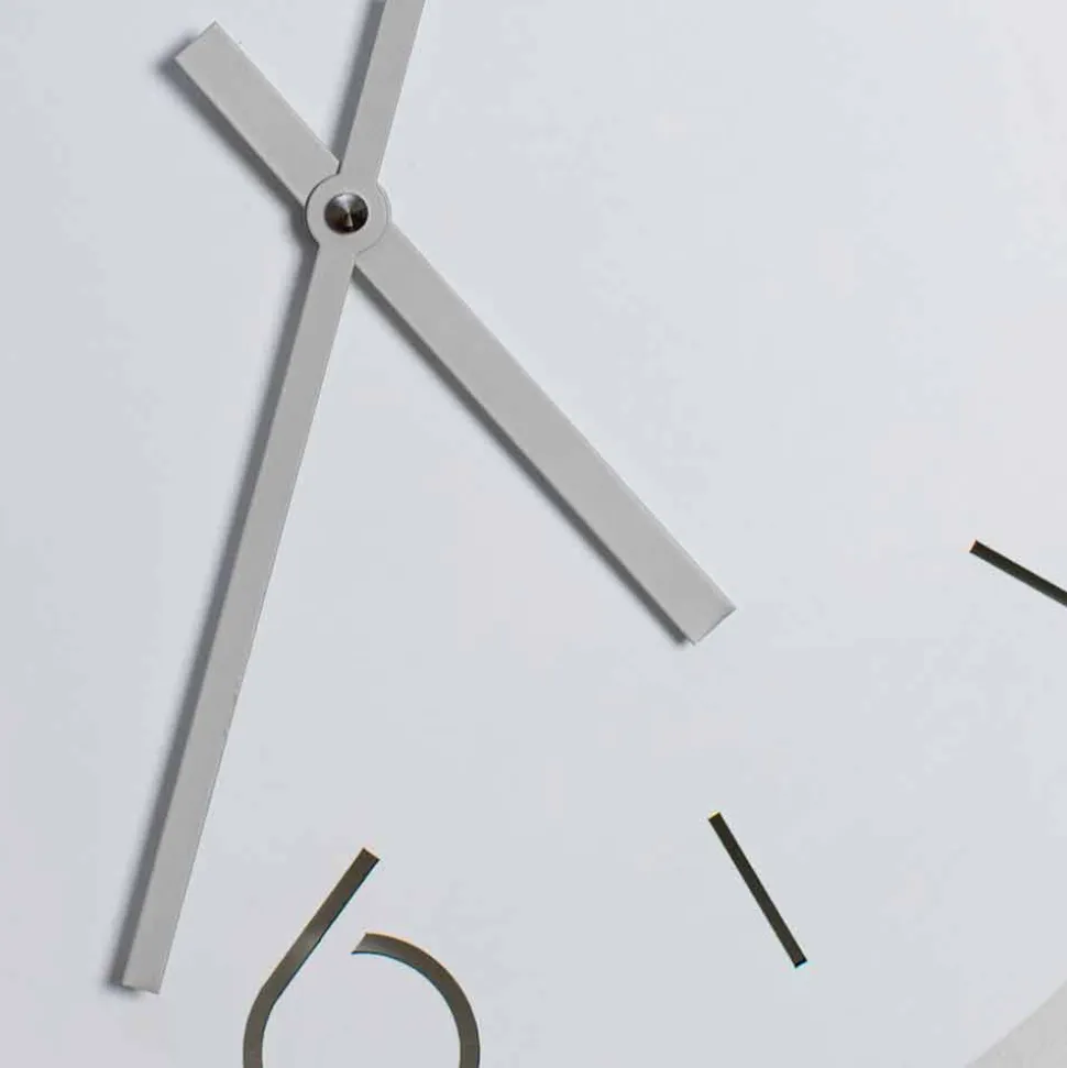 Orologio da Parete Bianco di Design Classico in Legno Rotondo - Settimio