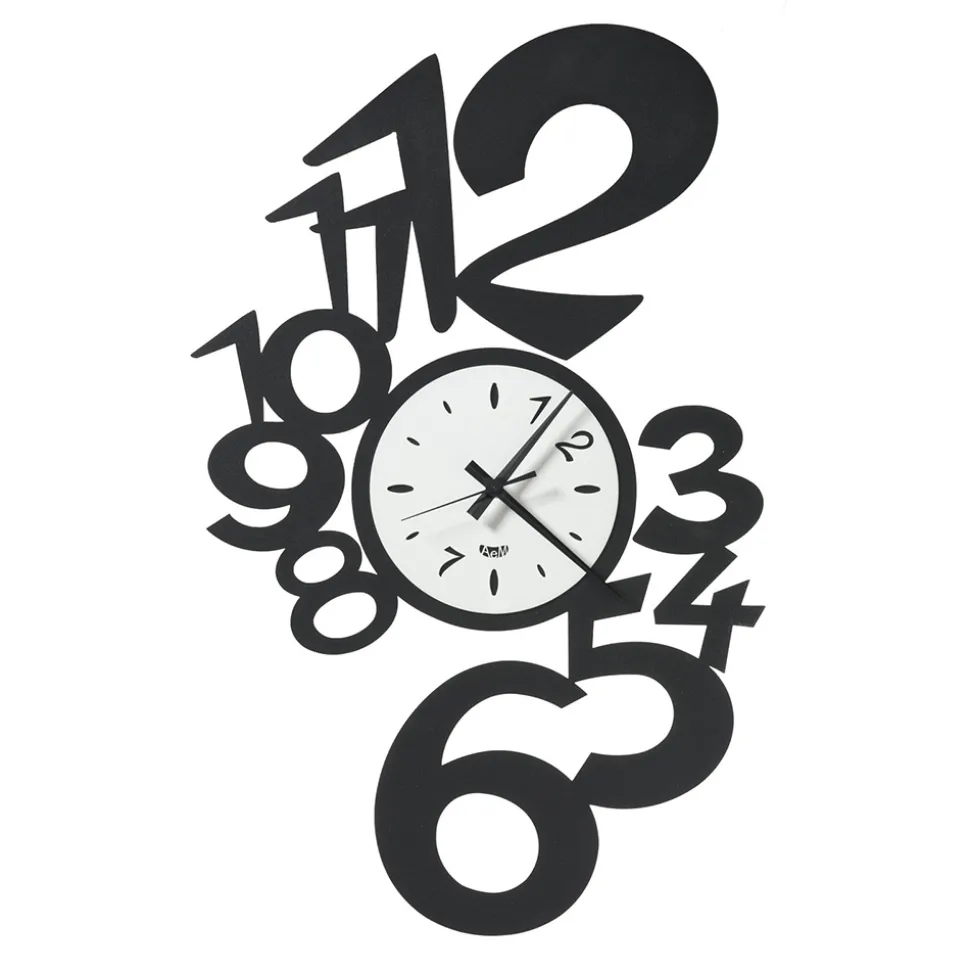 Orologio da Parete in Ferro Design Grande con Numeri Esterni - Acquarius