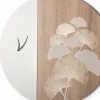 Orologio da Parete in Legno Tondo di Design con Decori, 2 Finiture, Made in Italy - Ginkgo