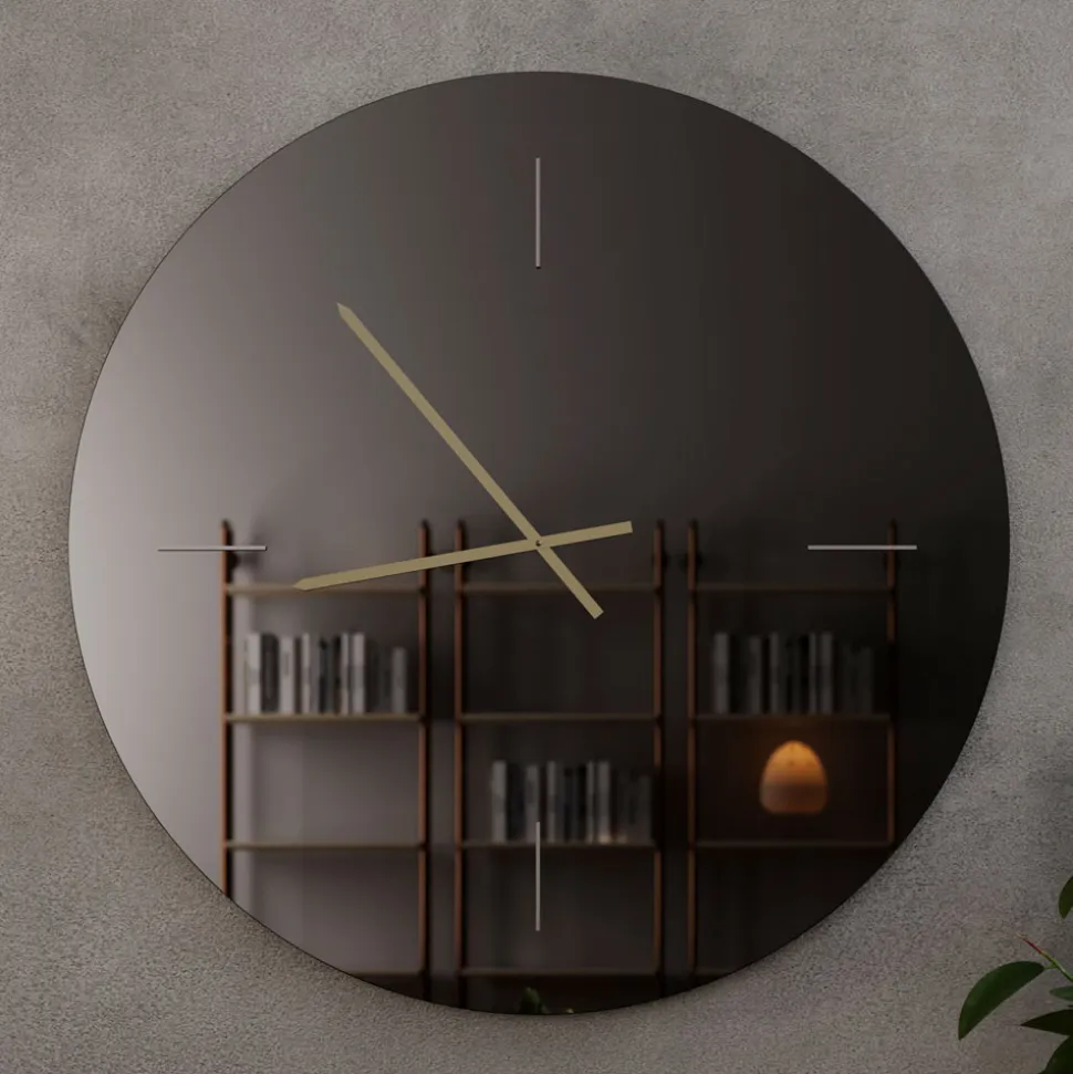 Orologio da Parete in Vetro con Lancette in Ottone Satinato - Radia