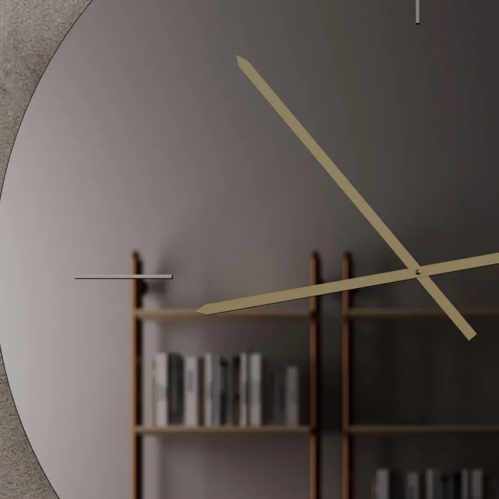 Orologio da Parete in Vetro con Lancette in Ottone Satinato - Radia