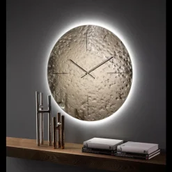 Orologio da Parete in Vetro Fuso Ondulato con Lancette in Ottone - Radia