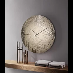 Orologio da Parete in Vetro Fuso Ondulato con Lancette in Ottone - Radia