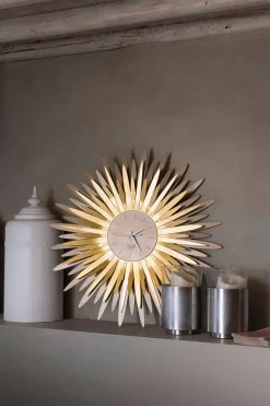 Orologio da Parete Moderno a Forma di Raggiera in Ferro Made in Italy - Fuoco