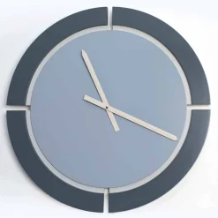 Orologio da Parete Moderno di Design Tondo in Legno Bianco Blu Avio - Savio