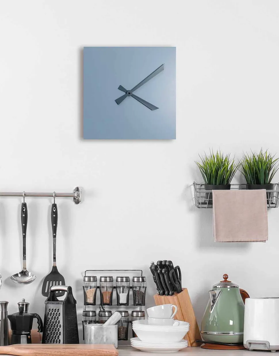 Orologio da Parete Quadrato Industrial e Moderno di Design Italiano - Titano