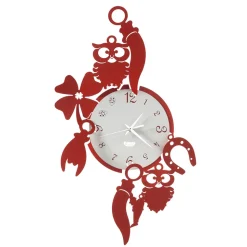 Orologio da Parete Rotondo in Ferro Design con Decori Fortuna - Tibio