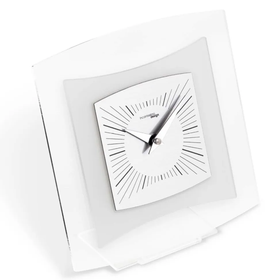 Orologio da Tavolo in Metacrilato Trasparente e Bisatinato Made in Italy - Glad