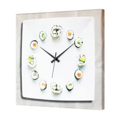 Orologio design moderno con ore rappresentate da sushi Peyton