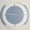 Orologio Grande a Parete di Design Classico Tondo in Legno Bianco e Avio - Beppe