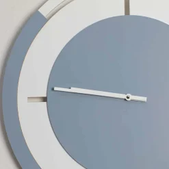 Orologio Grande a Parete di Design Classico Tondo in Legno Bianco e Avio - Beppe