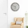 Orologio Grande da Parete Design Tondo Moderno in Legno Marrone e Beige - Osvego