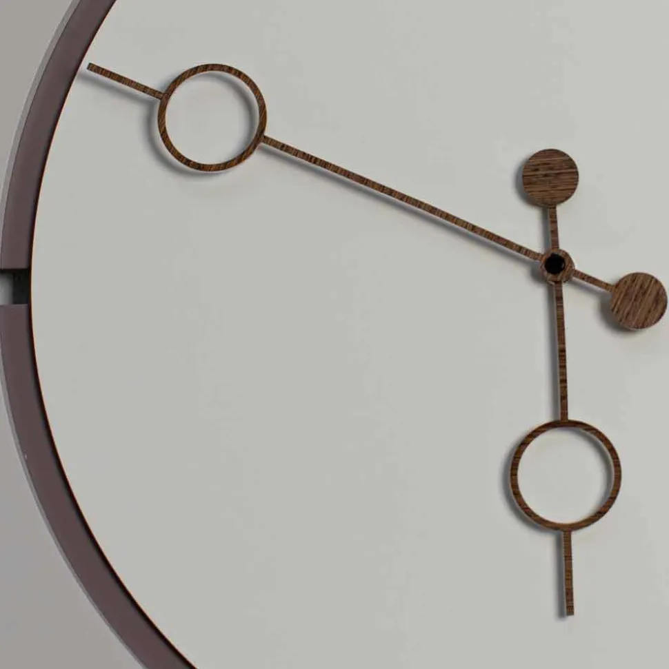 Orologio Grande da Parete Design Tondo Moderno in Legno Marrone e Beige - Osvego