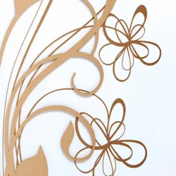 Orologio Grande da Parete Design Quadrato in Legno Bianco con Fiore - Florello