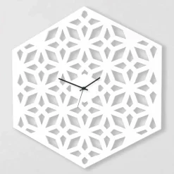 Orologio Grande da Parete in Legno Bianco Tortora Verde o Rosa di Design - Tarto